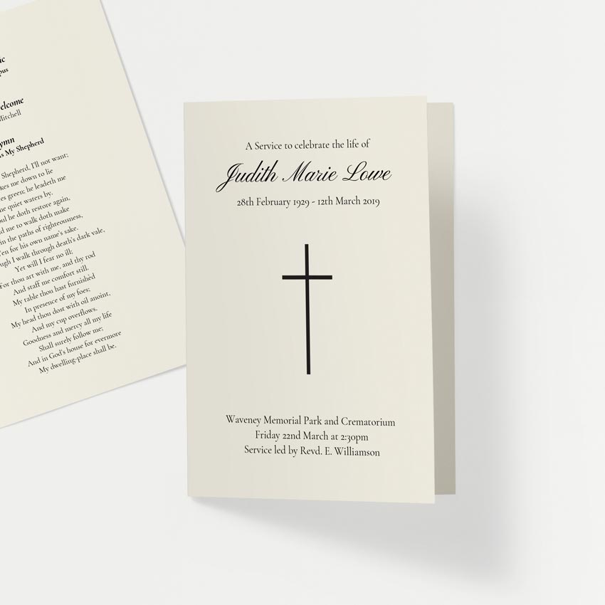 Picture of Simple Cross Cream – Order of Service